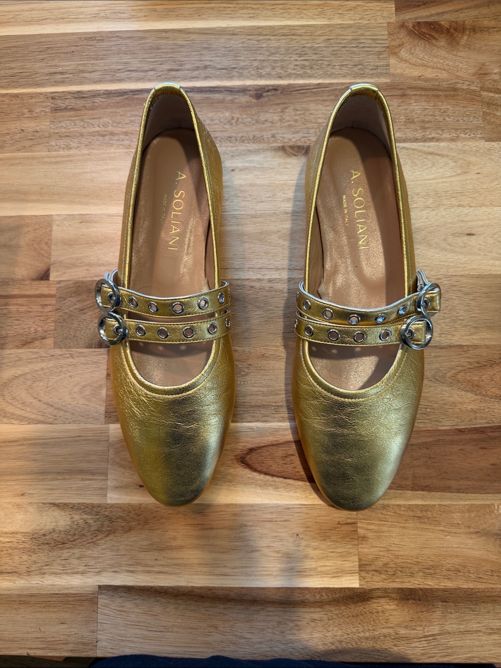 Comp 2 Double-Strap Studded Mary Jane Flats